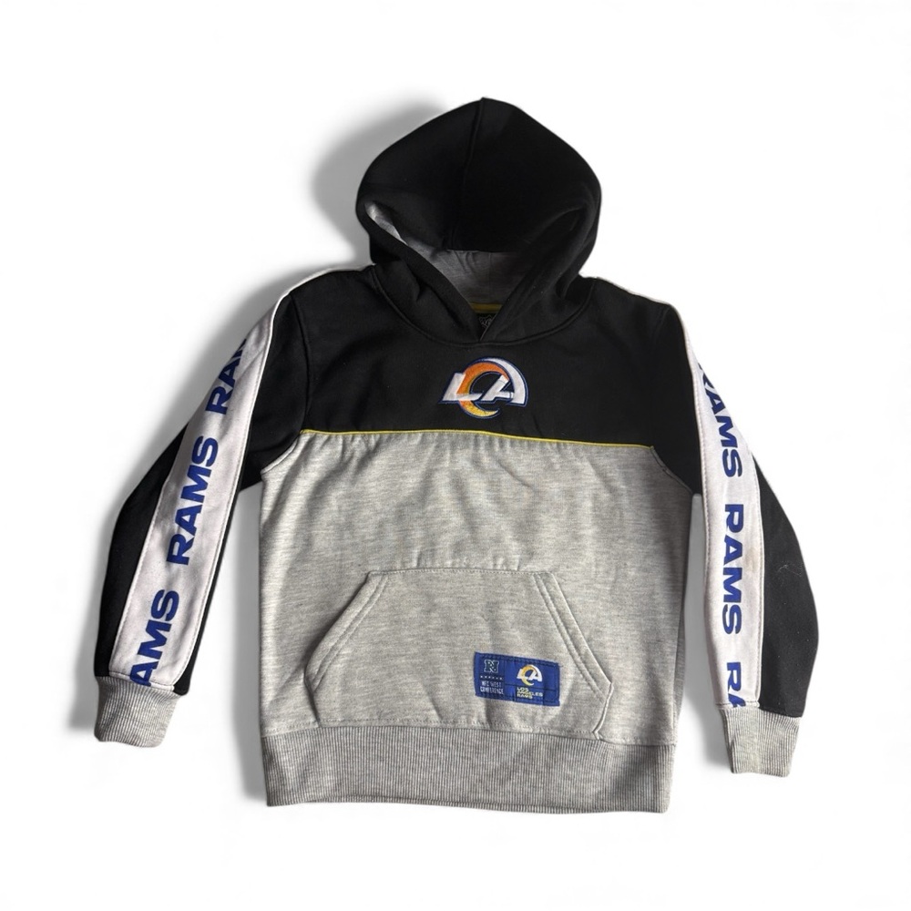 Los Angeles Rams team apparel fan Logo Gray Hoodie Unisex Kids thermal Hoodie 8